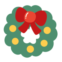 Christmas wreath with decorations icon. png