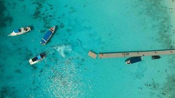 high angle view  of boat approching to pier video