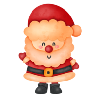 acuarela navidad icono de dibujos animados de santa claus. png