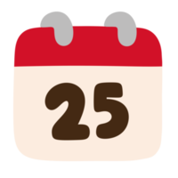 jour de noël 25 décembre icône de calendrier. png