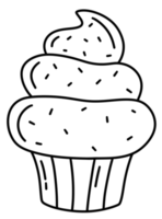 Cute cup cake sweets and dessert outline icon png