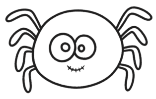 Happy halloween black spider line icon png