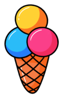 Frozen cream in waffle cone ice cream icon png