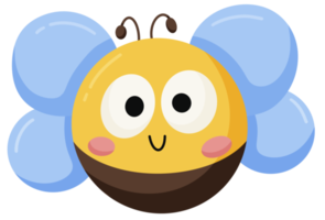 Flying bee icon big eyes cute cartoon funny baby png