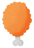 Fried chicken drumstick cartoon icon png