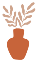 vasos minimalistas abstratos com ramo de planta png