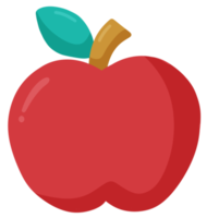 icono de dibujos animados de manzana roja png