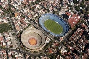 mexico city stadium aerial view cityscape panorama photo