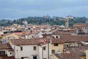 florence italy old houses roofs detail photo