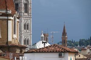 florence italy old houses roofs detail photo