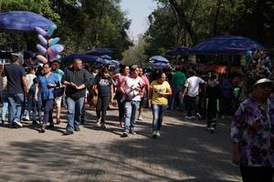 MEXICO CITY, FEBRUARY 3 2019 - Town park Chapultepec crowded of people on sunday photo