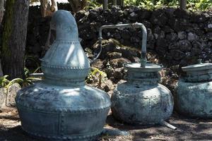 Azores old wine stills caldron hood condensation serpentine tube photo