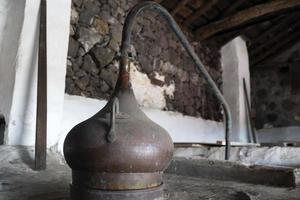 Azores old wine stills caldron hood condensation serpentine tube photo