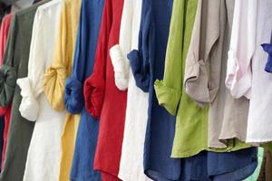 Linen shirt on display for sale many colors photo