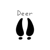 Deer footprint. Vector hand drawn illustration