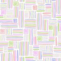 Multicolored vector seamless pattern of different hand-drawn dashes. Pattern for pastel linen and stationery.