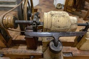 Ancient medieval wooden lathe photo