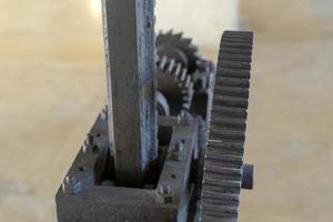 Old giant iron and wood gear photo