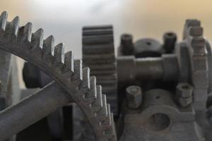 Old giant iron and wood gear photo