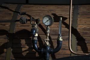 old pipe pressure gauge crank photo