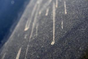 Desert sand dirty car glass window photo