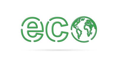 Ecology icon. Planet and eco symbol. Isolated vector logo