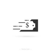 Fast money transfer, withdrawal and deposit via the online web. Isolated vector illustration.