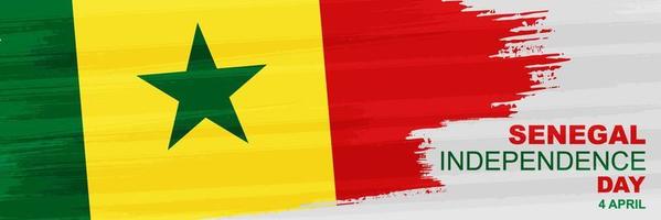 April 4 Senegal independence Day. Card, banner, poster, background design. Vector illustration.