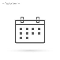 icono de línea de calendario. ilustración vectorial aislada en un fondo blanco. vector