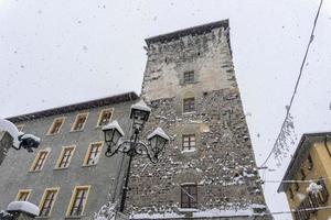 Bormio Medieval village Valtellina Italy under the snow in winter photo