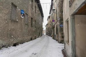 Bormio Medieval village Valtellina Italy under the snow in winter photo