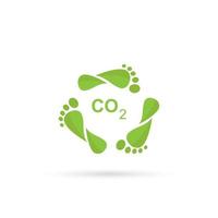 Carbon Footprint C02, tree leaves symbol.Vector isolated on white background. vector