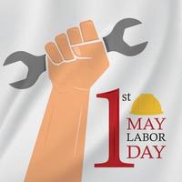 May 1 is the day of labor and solidarity. Card, banner, poster, background design. Vector illustration.