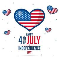 4th of July, American Independence Day. Card, banner, poster, background design. Vector illustration.