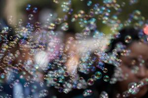 Soap bubble close up photo