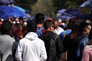 MEXICO CITY, FEBRUARY 3 2019 - Town park Chapultepec crowded of people on sunday photo