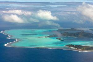 bora bora french polynesia aerial airplane view photo