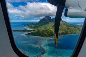 bora bora french polynesia aerial airplane view photo