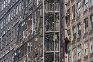 fire escape ladder in new york city building photo