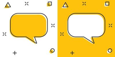 Vector cartoon blank empty speech bubble icon in comic style. Dialogue box illustration pictogram. Speech message splash effect concept.