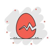 Egg icon in flat style. Breakfast vector illustration on white isolated background. Eggshell business concept.