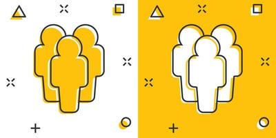 Cartoon people icon in comic style. Users illustration pictogram. Teamwork person sign splash business concept. vector