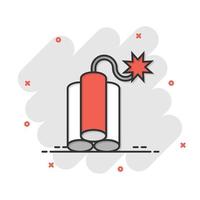 Bomb icon in flat style. Dynamite vector illustration on white isolated background. C4 tnt business concept.