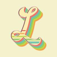 Vintage style 3d illustration of letter l vector