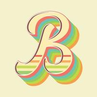 Vintage style 3d illustration of letter b vector