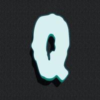 Ghost style 3d illustration of letter q vector