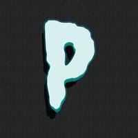 Ghost style 3d illustration of letter p vector