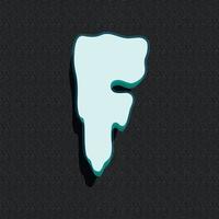 Ghost style 3d illustration of letter f vector