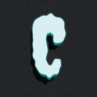 Ghost style 3d illustration of letter c vector