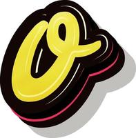 3d illustration of small letter o vector